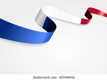 French Flag Wavy Abstract Background. Vector Illustration.