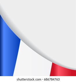 French flag wavy abstract background. Vector illustration.