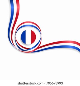 French flag wavy abstract background. Vector illustration.