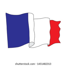 French flag  white background vector illustration