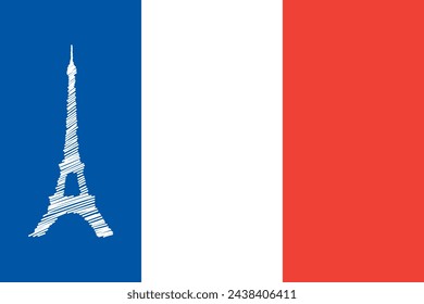 French flag(French: drapeau français) background Bastille Day festival Eiffel Tower Paris decoration