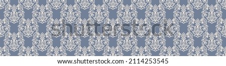 French fleur de lis royal lily seamless border. Farmhouse cottage banner. Lilies lys flower flourish motif rustic damask.