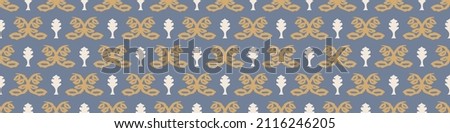 French fleur de lis royal lily seamless border. Farmhouse cottage banner. Lilies lys flower flourish motif rustic damask.