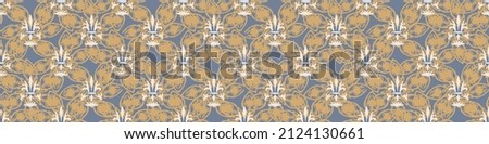 French fleur de lis royal lily seamless border. Farmhouse cottage banner. Lilies lys flower flourish motif rustic damask.