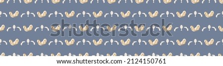 French fleur de lis royal lily seamless border. Farmhouse cottage banner. Lilies lys flower flourish motif rustic damask.