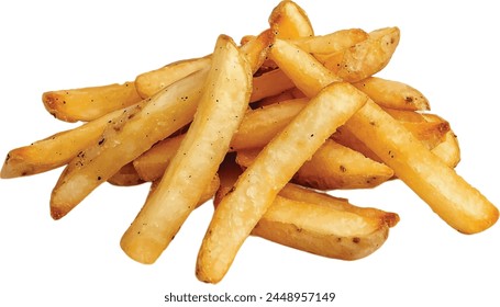 french fried potatoes chip on white background