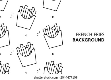 French fries background. Icon design. Template elements. isolated on white background