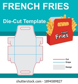 French fries Basket
 Box with Die-Cut Template
