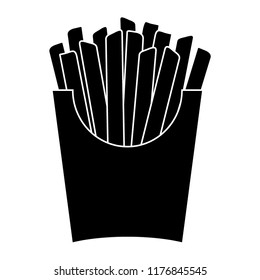  French fries - black vector icon