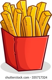 French Fries in a Box Cartoon