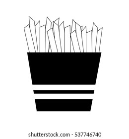 french fries box icon over white background. fast food concept. vector illusttration