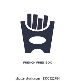 french fries box icon. Simple element illustration from bistro and restaurant concept. french fries box editable symbol design on white background. Can be use for web and mobile.