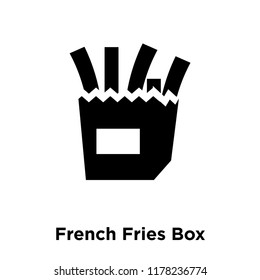 French Fries Box icon vector isolated on white background, logo concept of French Fries Box sign on transparent background, filled black symbol