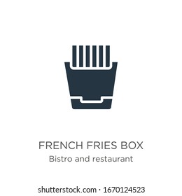French fries box icon vector. Trendy flat french fries box icon from bistro and restaurant collection isolated on white background. Vector illustration can be used for web and mobile graphic design, 
