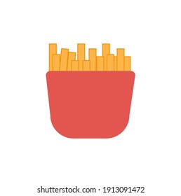 French fries box on white background