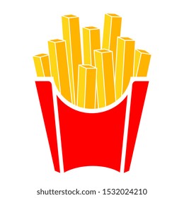 French fries box vector cartoon on white background