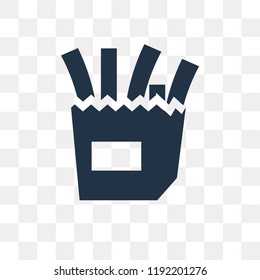 French Fries Box vector icon isolated on transparent background, French Fries Box transparency concept can be used web and mobile