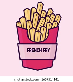 french fries box vector illustration