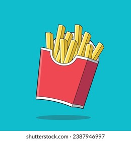 Französisch Fries Box Vektor marokkanisches Lebensmitteldesign