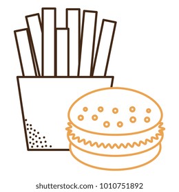 french fries with burger