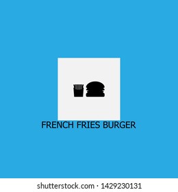 french fries burger icon sign signifier vector