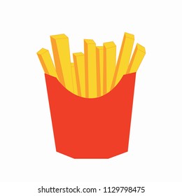 French Fries Potato Fast Food Red Stock Vector (Royalty Free ...