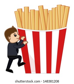 French Fries - Cartoon Business Vector Character