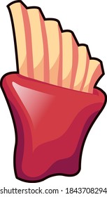 Personaje de dibujos animados de patatas fritas de Francia vector clipart