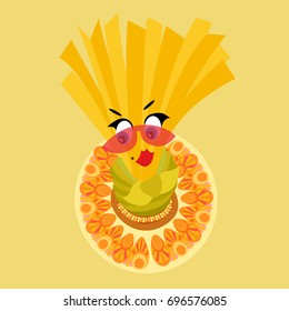 French fries cartoon illustration