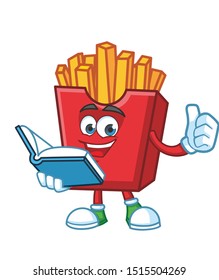 French fries cartoon mascot character design vector