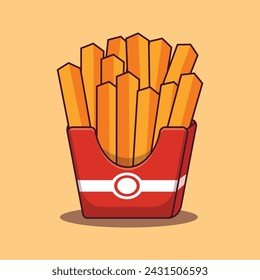 French fries cartoon vector illustration.
