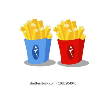French Fries - Cartoon Vector Image