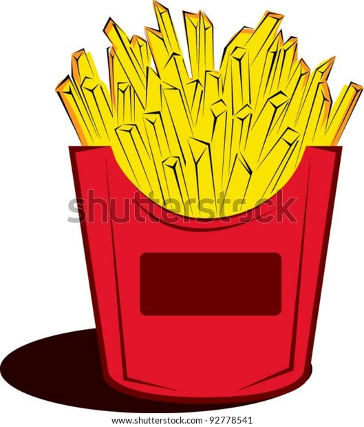 French Fries Cartoon Very Not Healty Stock Vector (Royalty Free) 92778541