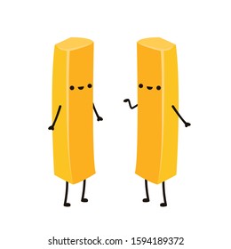 French fries character design. French fries on white background.