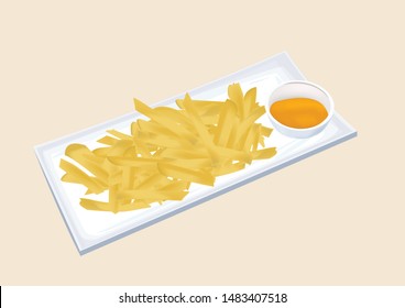 French fries and cheese on a white plate