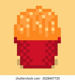 French Fries Chips Potatoes Deep Fried Fast Food 8bit Pixel Art