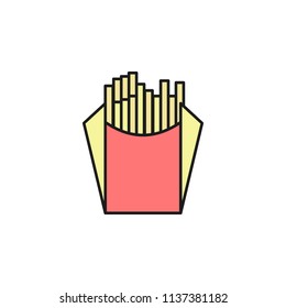 French fries colored outline icon. Element of food icon for mobile concept and web apps. Thin line French fries icon can be used for web and mobile on white background