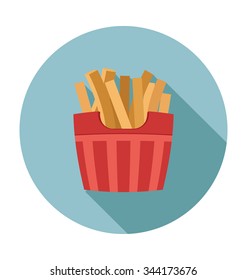 
French Fries Colored Vector Illustration
