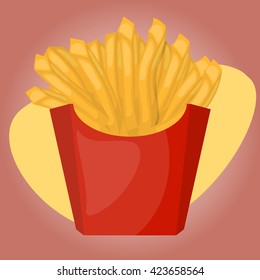 French fries colorful icon