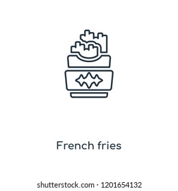 French fries concept line icon. Linear French fries concept outline symbol design. This simple element illustration can be used for web and mobile UI/UX.