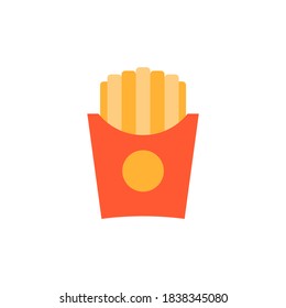 French fries container concept icon. Fast food vector illustration in flat style