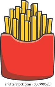 French fries cute doodle illustration design