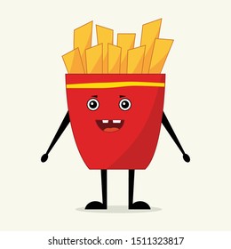 French Fries.  Cute fruit vector character.