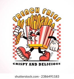 French fries, cute fries. Suitable for logos, mascots, t-shirts, stickers and posters