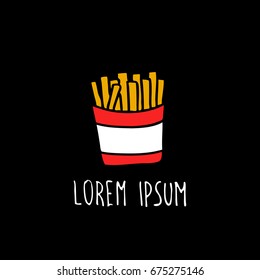 french fries doodle icon