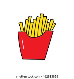 French fries doodle icon illustration isolated vector sign symbol