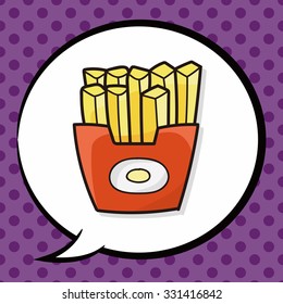 french fries doodle, speech bubble
