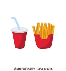  french fries and drinks vector