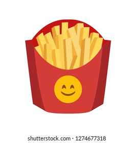 french Fries emoji vector box take away smiley food