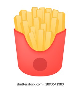 French Fries  Emoji Vector Design. BBQ Food Art Illustration. Snack Fast Food Menu Box.